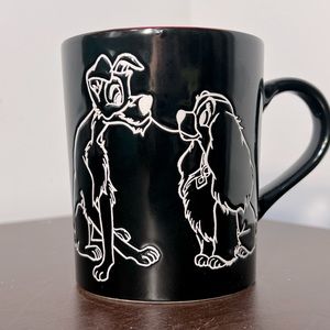 Disney Lady and the Tramp “Love” Black & Red Mug Valentines Day Hearts